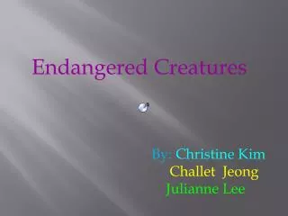 Endangered Creatures