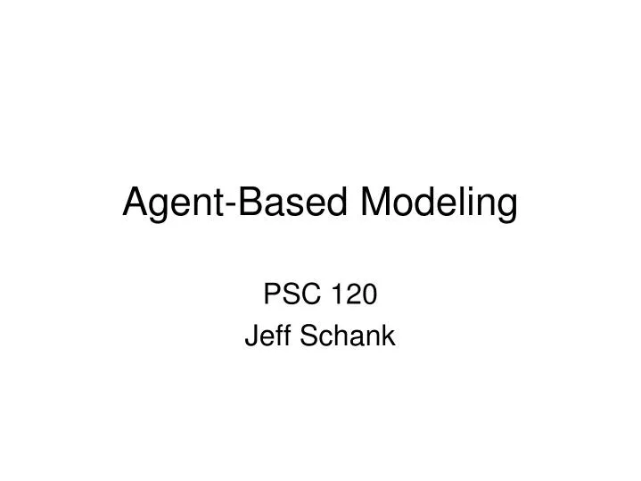 agent based modeling