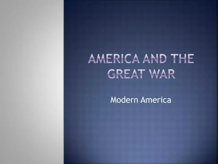 america and the great war