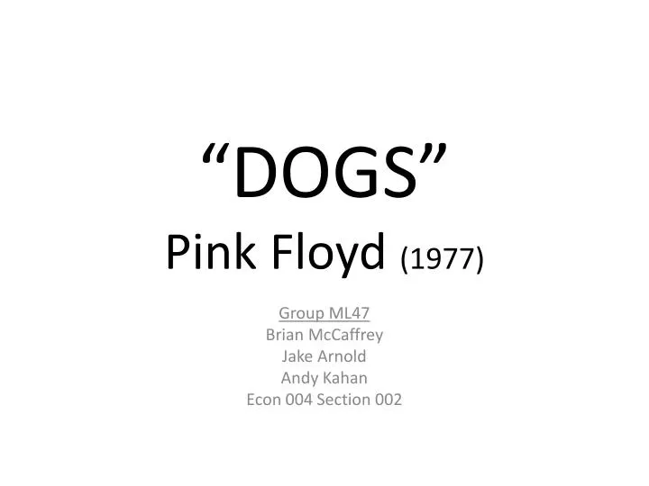 dogs pink floyd 1977