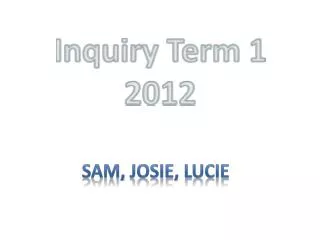 Inquiry Term 1 2012
