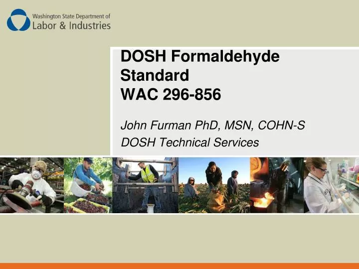 dosh formaldehyde standard wac 296 856