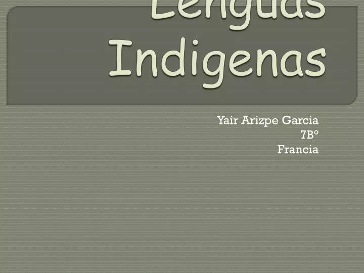lenguas indigenas