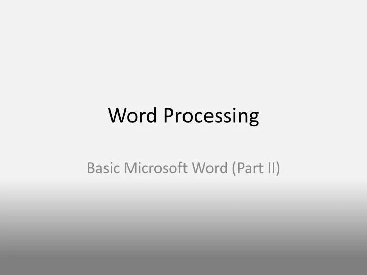 word processing