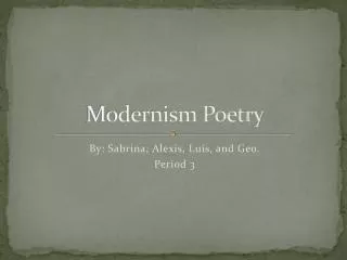 Modernism Poetry
