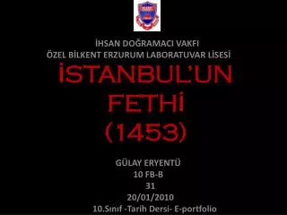 stanbul un feth 1453