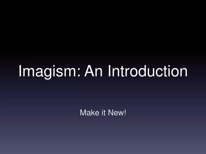 imagism a n introduction