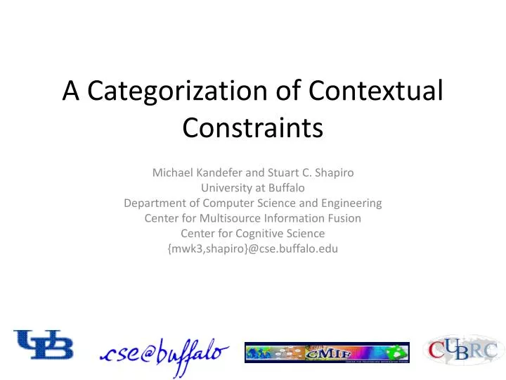 a categorization of contextual constraints