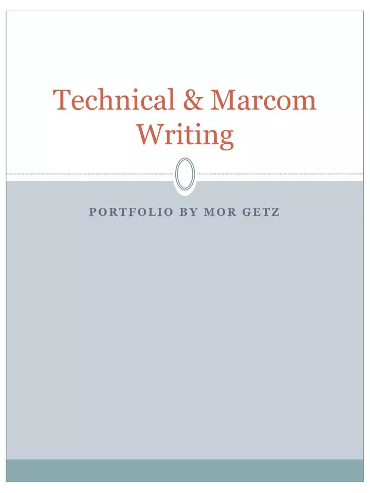 technical marcom writing