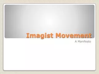 Imagist Movement