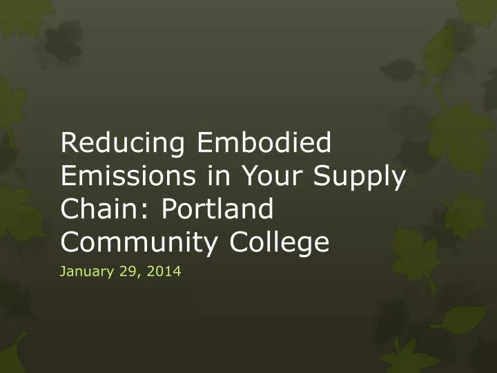 reducing embodied emissions in your supply chain portland community college