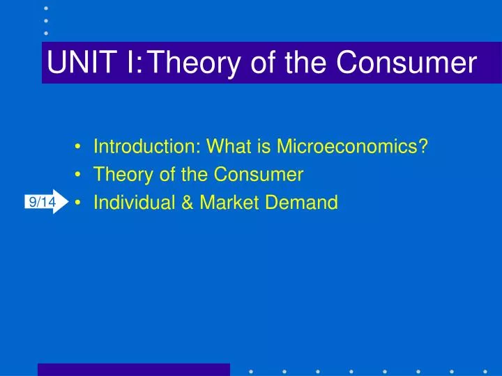 unit i theory of the consumer