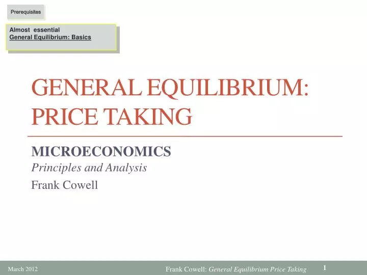 general equilibrium price taking