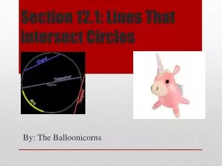 Section 12.1: Lines That intersect Circles