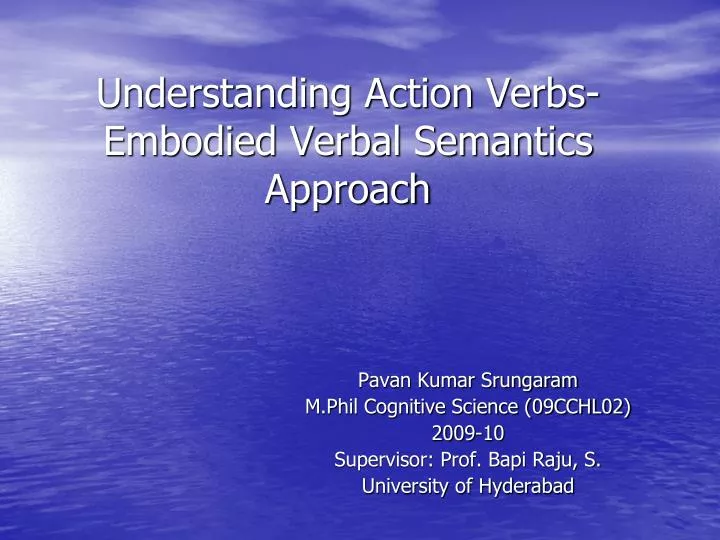 understanding action verbs embodied verbal semantics approach