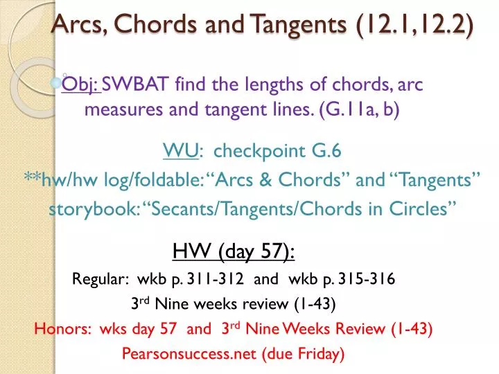 arcs chords and tangents 12 1 12 2