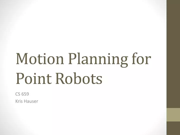 motion planning for point robots