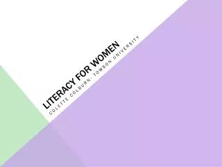 Literacy for women