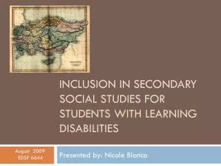 Inclusion in secondary social studies for students with learning disabilities