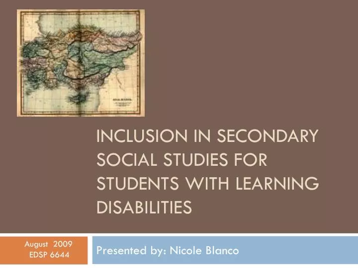 inclusion in secondary social studies for students with learning disabilities