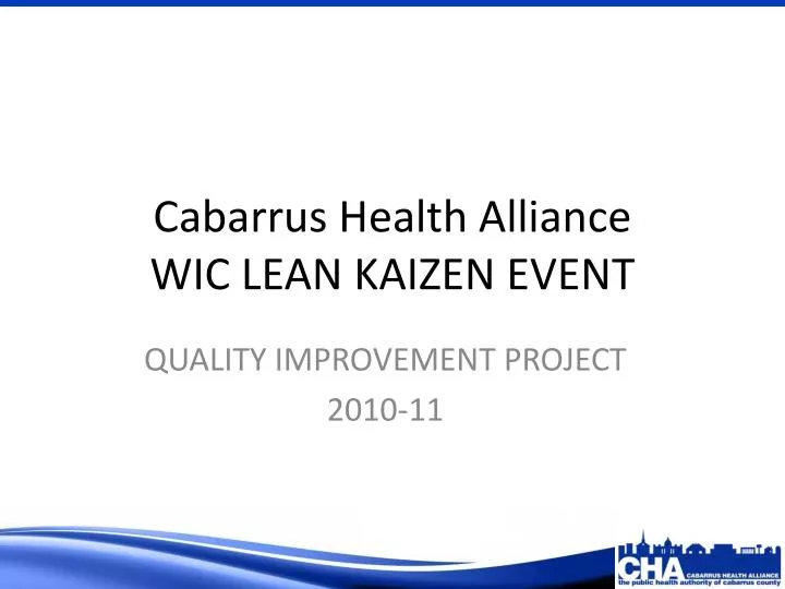 cabarrus health alliance wic lean kaizen event