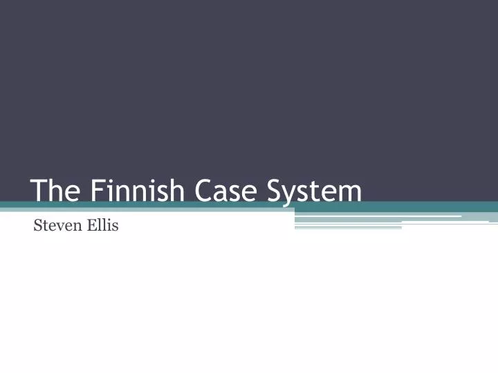 the finnish case system