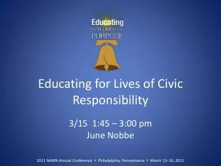 Educating for Lives of Civic Responsibility