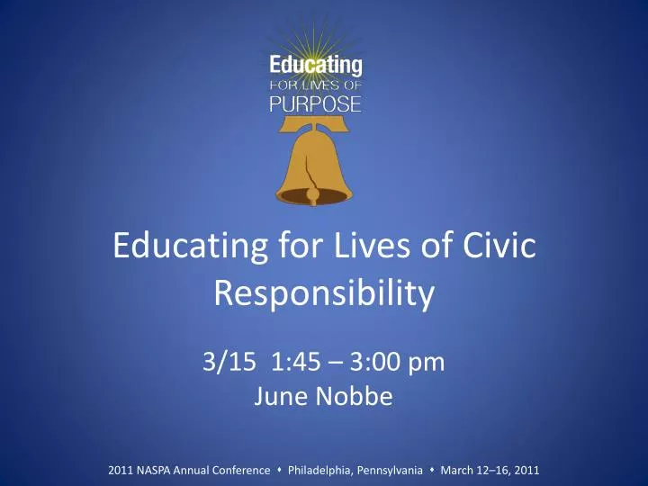 educating for lives of civic responsibility