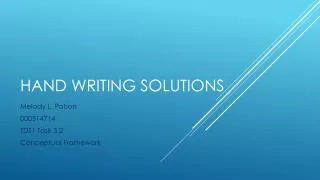 Hand Writing Solutions