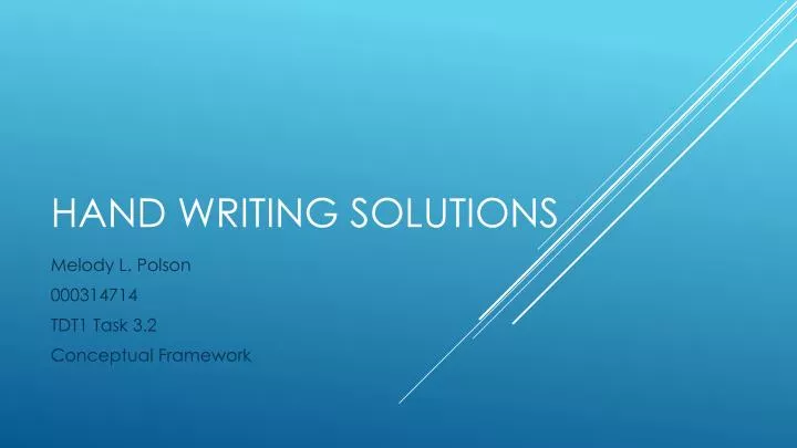hand writing solutions