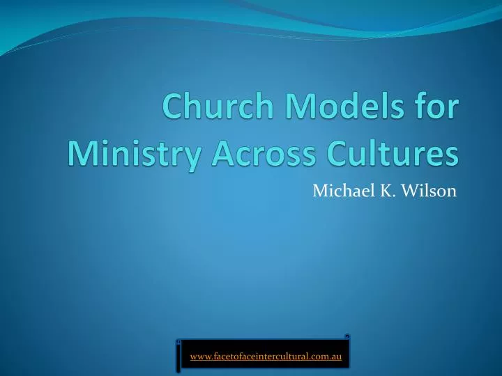 church models for ministry across cultures