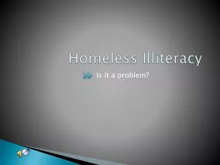 Homeless Illiteracy