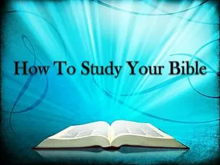 How To Study Your Bible