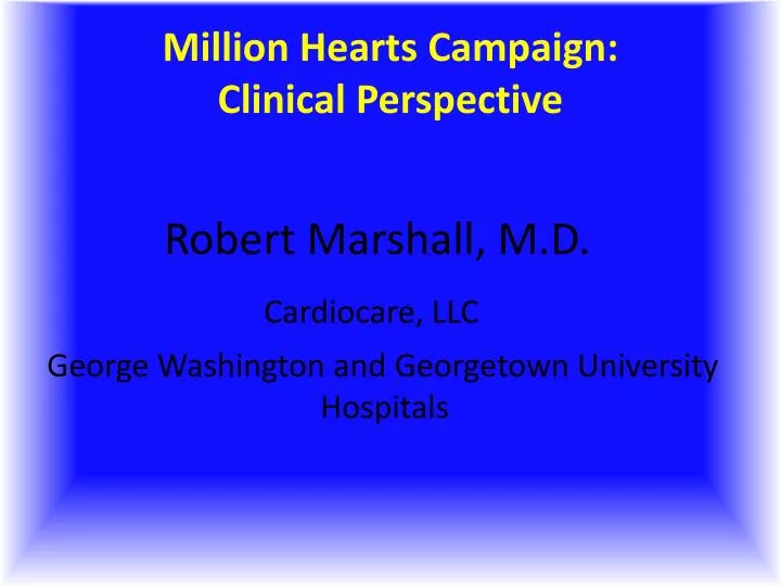 million hearts campaign clinical perspective