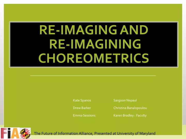 re imaging and re imagining choreometrics