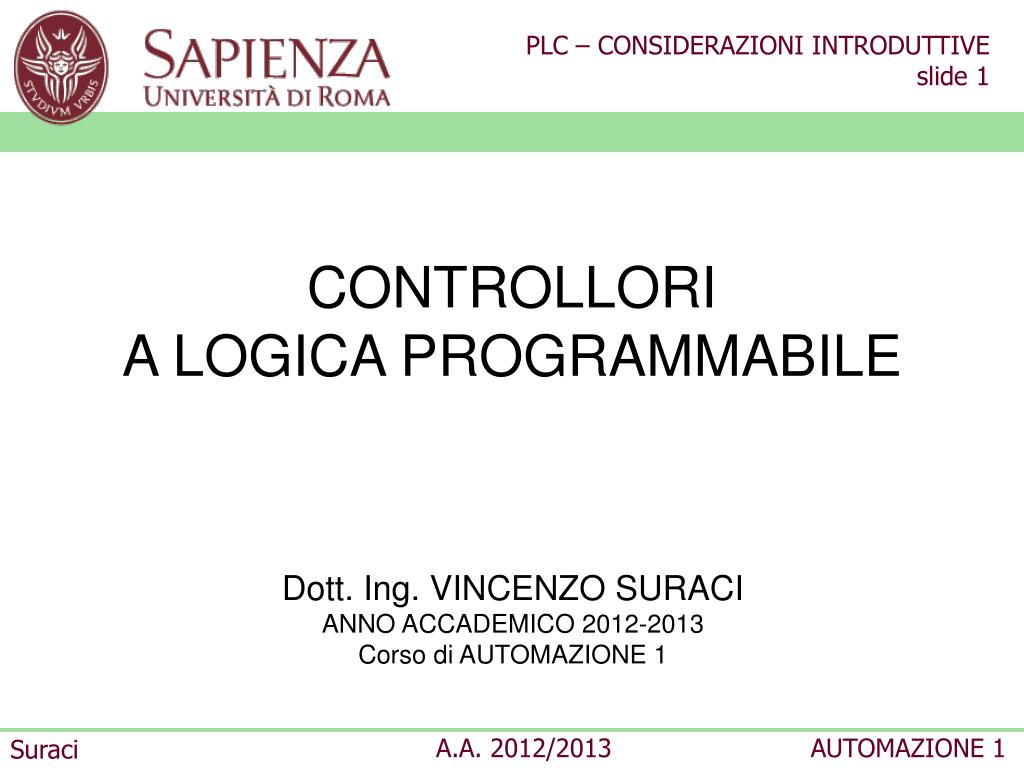 PPT - CONTROLLORI A LOGICA PROGRAMMABILE PowerPoint Presentation, free ...