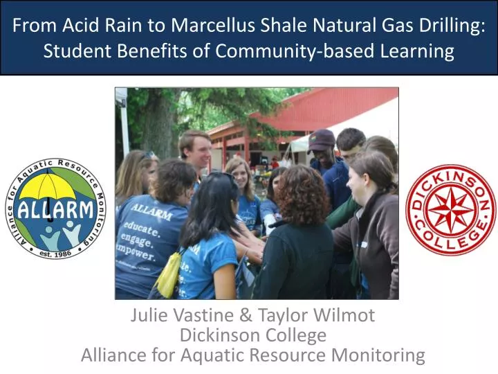 from acid rain to marcellus shale natural gas drilling student benefits of community based learning