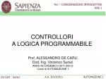 CONTROLLORI A LOGICA PROGRAMMABILE - slide 1