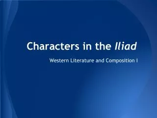 Characters in the Iliad