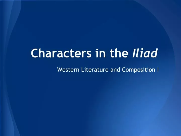 characters in the iliad