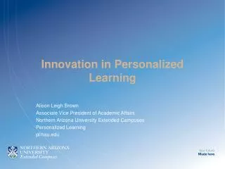 Innovation in Personalized Learning