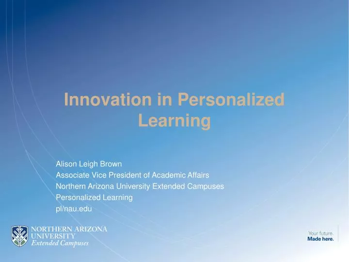 innovation in personalized learning