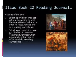 Iliad Book 22 Reading Journal…