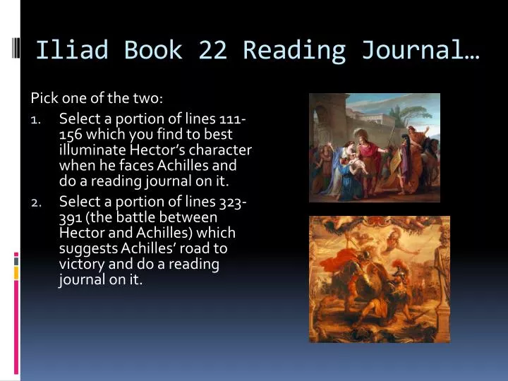 iliad book 22 reading journal