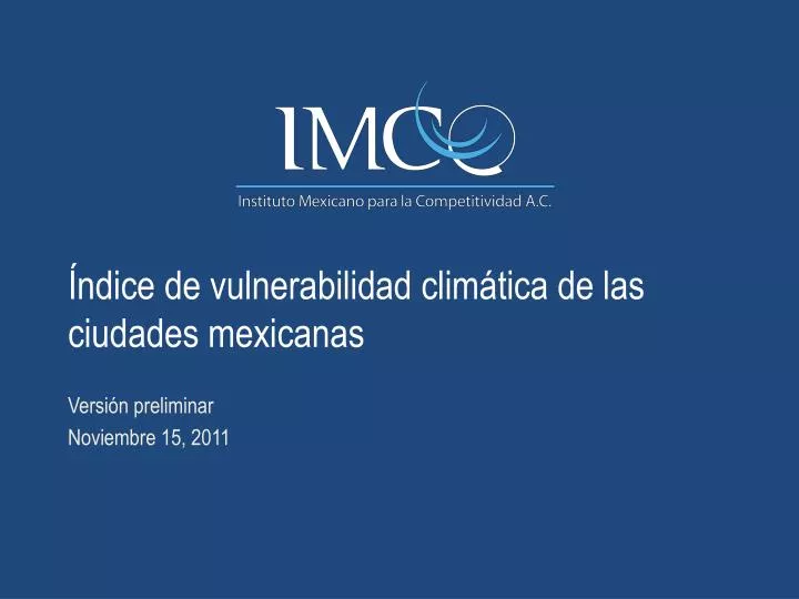 ndice de vulnerabilidad clim tica de las ciudades mexicanas