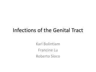 Infections of the Genital Tract