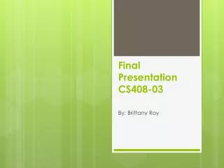 Final Presentation CS408-03