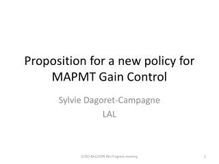 Proposition for a new policy for MAPMT Gain Control