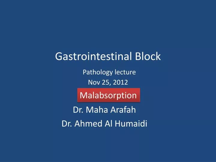 gastrointestinal block pathology lecture nov 25 2012