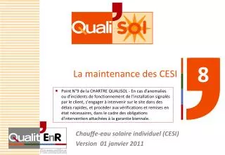 la maintenance des cesi